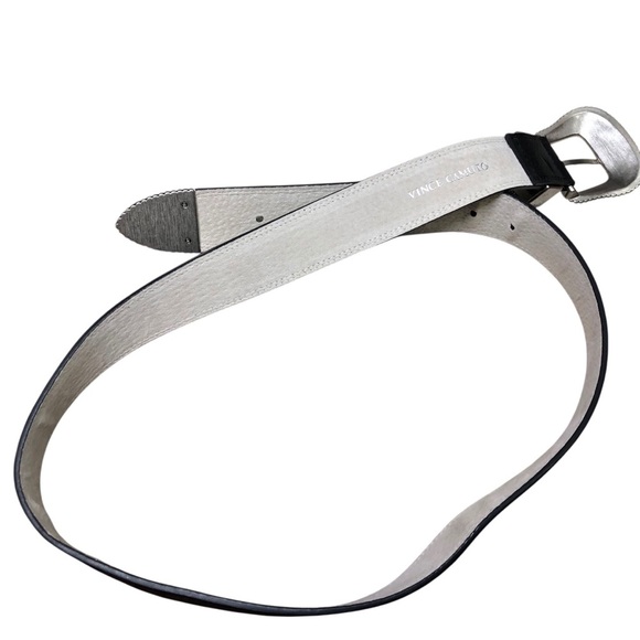 Vince Camuto Western Belt Wo’s L 35-41” Waist Black Silver Hardware Casual Boho - Picture 4 of 7